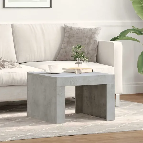 Table basse gris béton 50x50x35 cm bois d'ingénierie