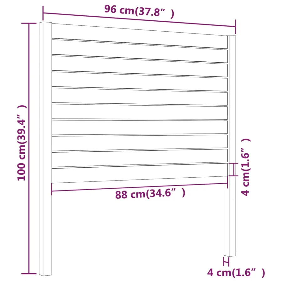 Tête de lit 96x4x100 cm Bois massif de pin - 6