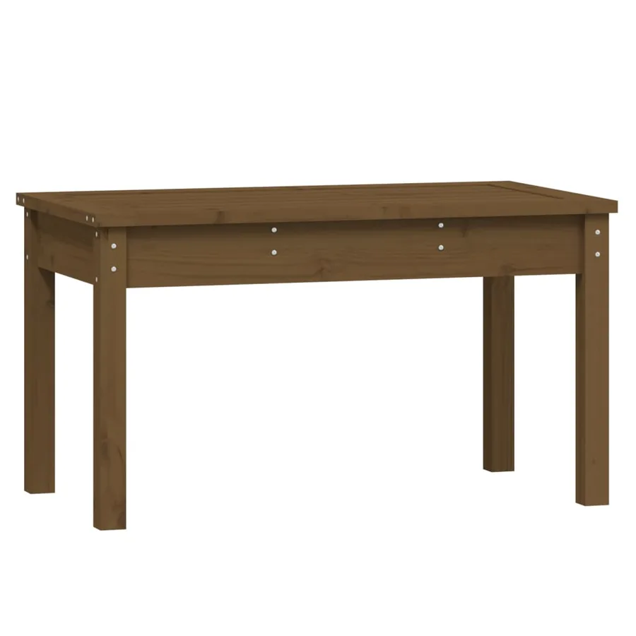 Banc de jardin marron miel 80x44x45 cm bois de pin massif - 2