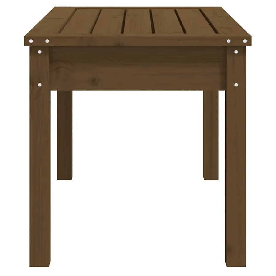 Banc de jardin marron miel 80x44x45 cm bois de pin massif - 5