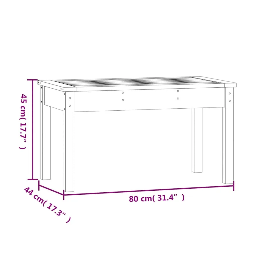 Banc de jardin marron miel 80x44x45 cm bois de pin massif - 8