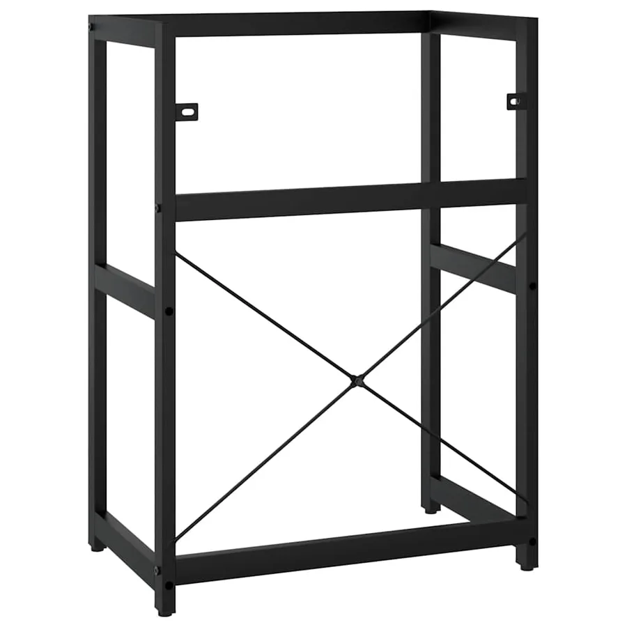 Cadre de lavabo de salle de bain Noir 59x38x83 cm Fer - 6