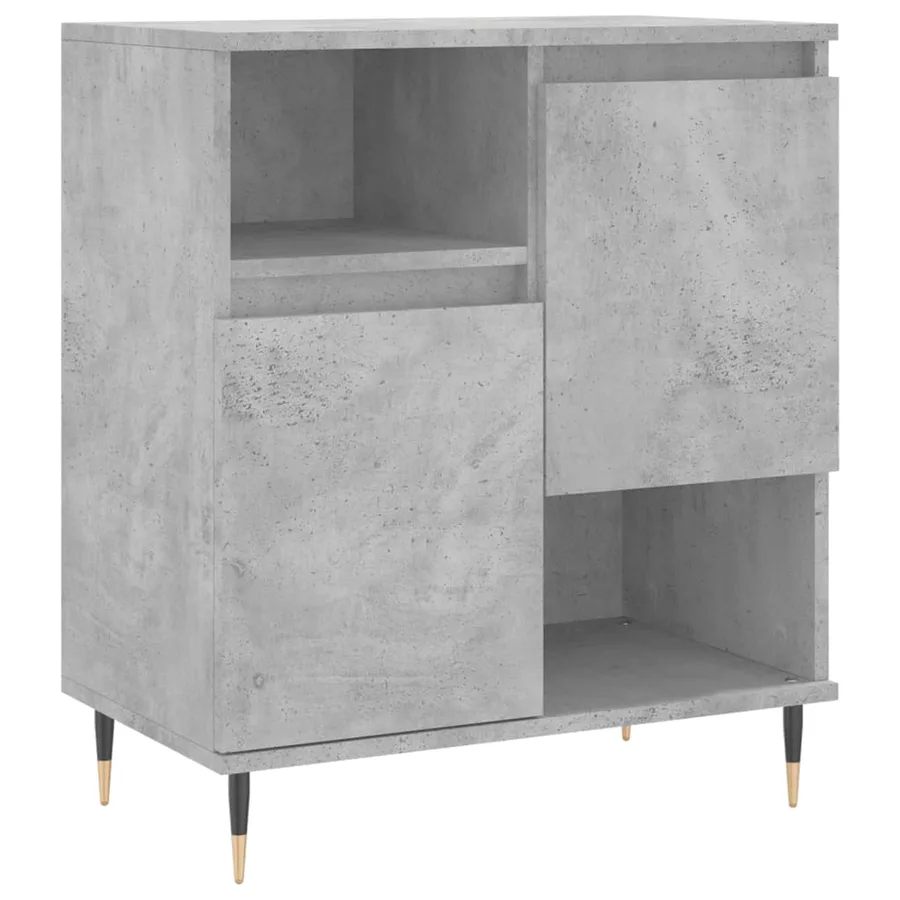Buffets 3 pcs gris béton bois d'ingénierie - 5
