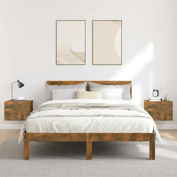 Tables de chevet 2 pcs Chêne fumé 40x30x30 cm Bois d'ingénierie