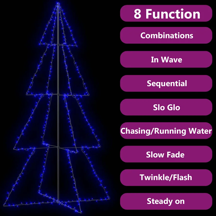 Arbre de Noël cône 360 LED d'intérieur/d'extérieur 143x250 cm - 3