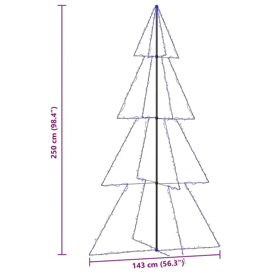 Arbre de Noël cône 360 LED d'intérieur/d'extérieur 143x250 cm - 7