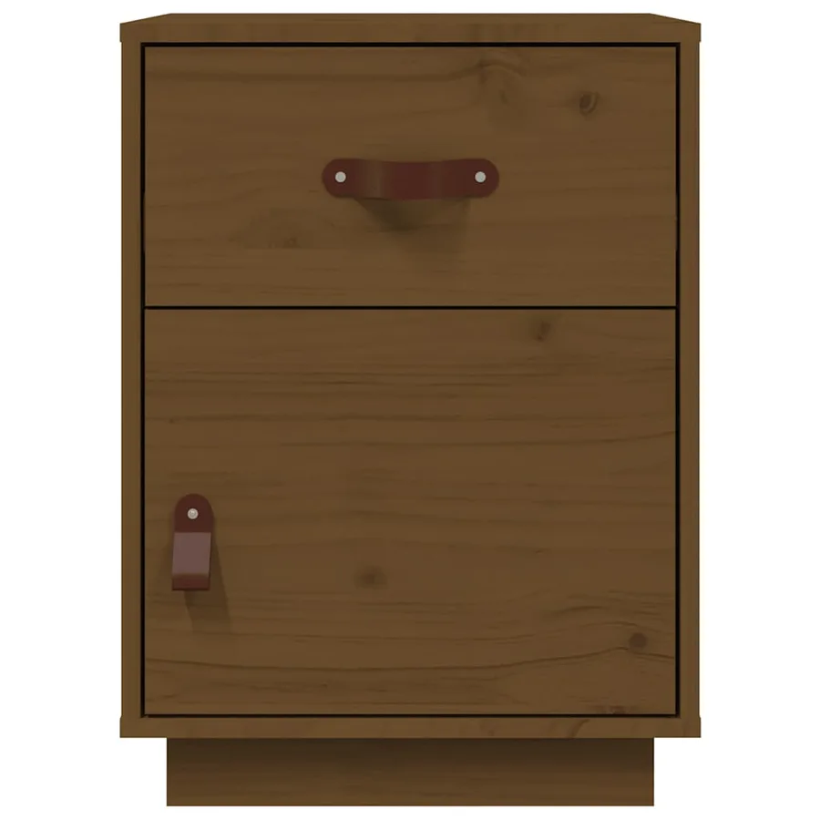 Tables de chevet 2pcs Marron miel 40x34x55cm Bois de pin massif - 6