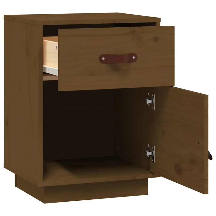 Tables de chevet 2pcs Marron miel 40x34x55cm Bois de pin massif - 7