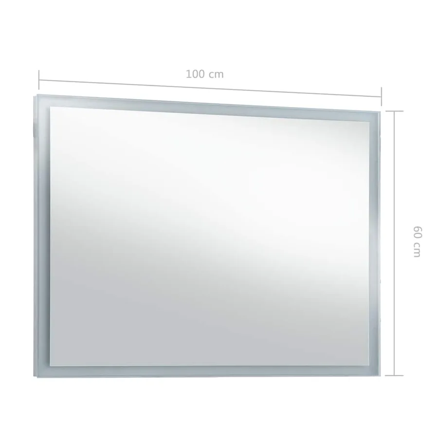 Miroir mural à LED pour salle de bains 100x60 cm - 8