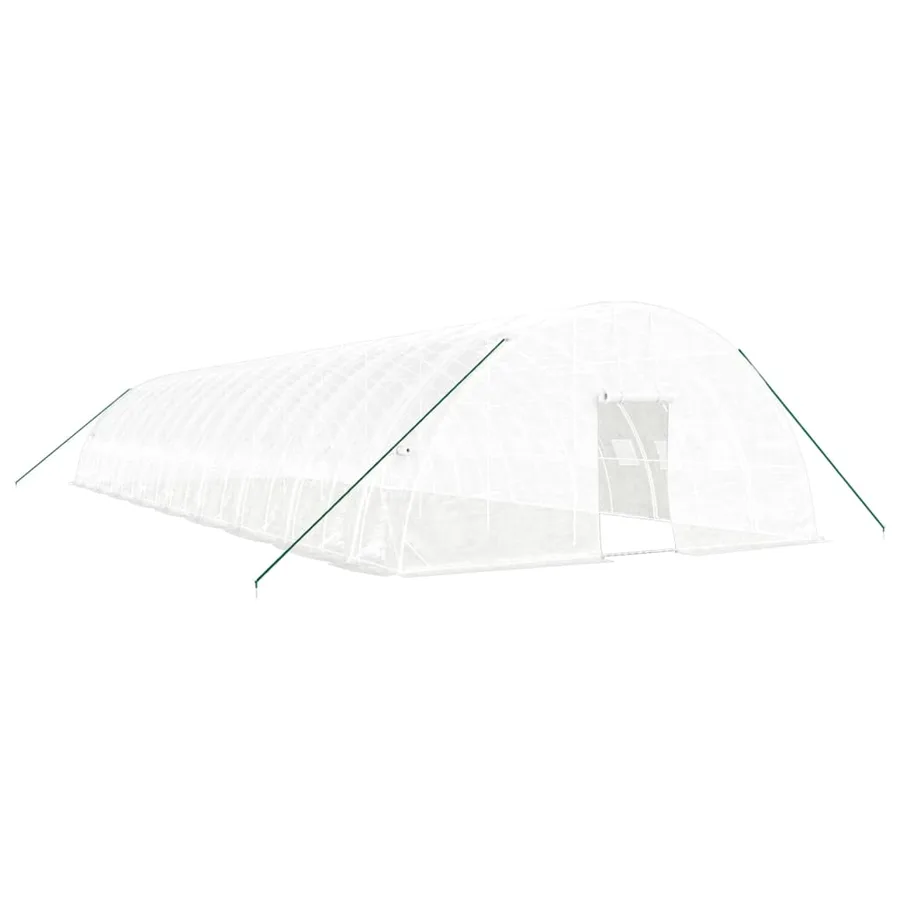 Serre avec cadre en acier blanc 108 m² 18x6x2,85 m - 2