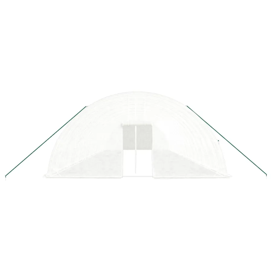 Serre avec cadre en acier blanc 108 m² 18x6x2,85 m - 4
