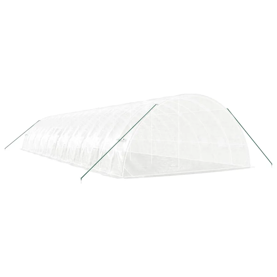 Serre avec cadre en acier blanc 108 m² 18x6x2,85 m - 6