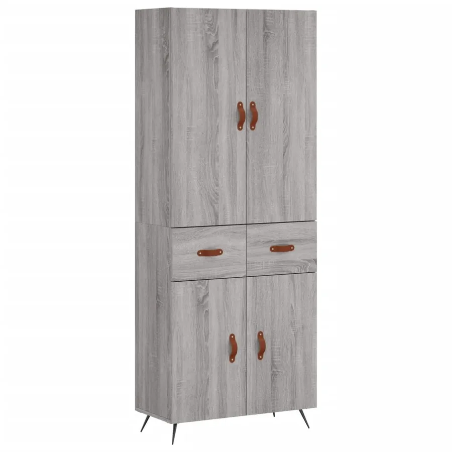 Buffet haut Sonoma gris 69,5x34x180 cm Bois d'ingénierie - 2
