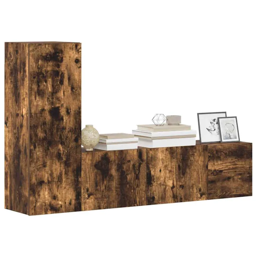 Ensemble de meubles TV 3 pcs Chêne fumé Bois d'ingénierie - 3