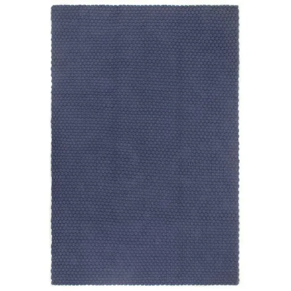 Tapis rectangulaire Bleu marine 160x230 cm Coton