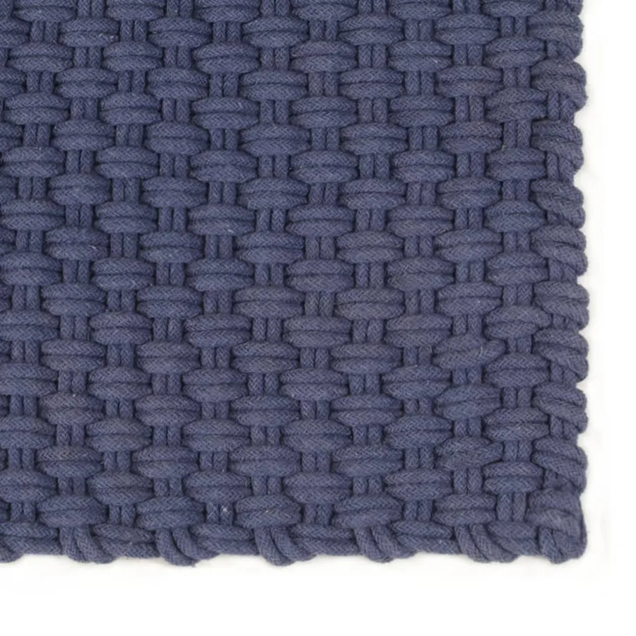 Tapis rectangulaire Bleu marine 160x230 cm Coton - 2