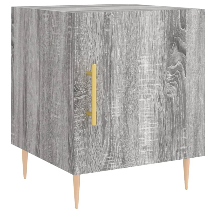 Table de chevet sonoma gris 40x40x50 cm bois d'ingénierie - 2