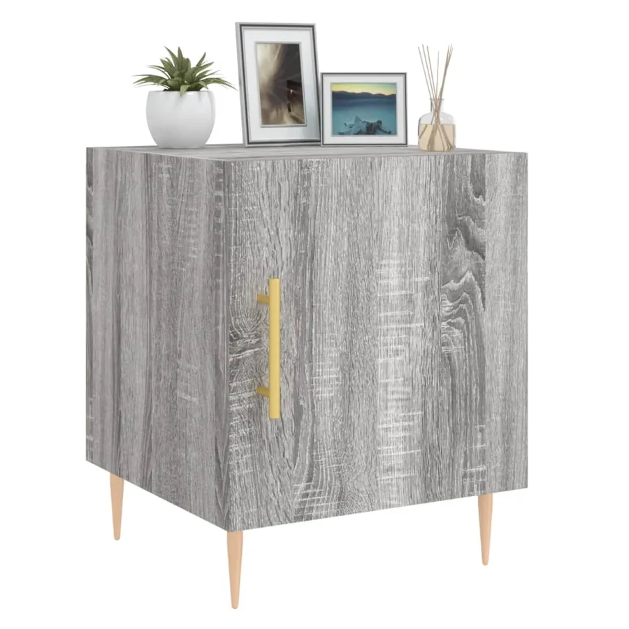 Table de chevet sonoma gris 40x40x50 cm bois d'ingénierie - 4