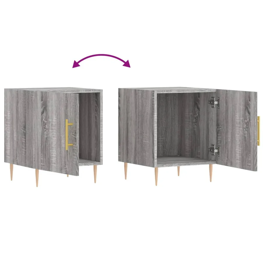 Table de chevet sonoma gris 40x40x50 cm bois d'ingénierie - 9