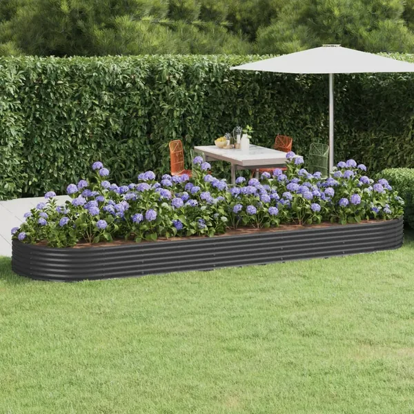 Lit surélevé de jardin Acier galvanisé Anthracite