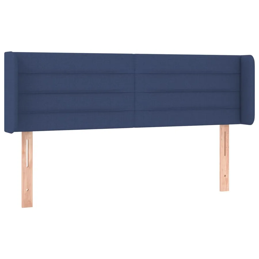 Tête de lit avec oreilles Bleu 147x16x78/88 cm Tissu - 2