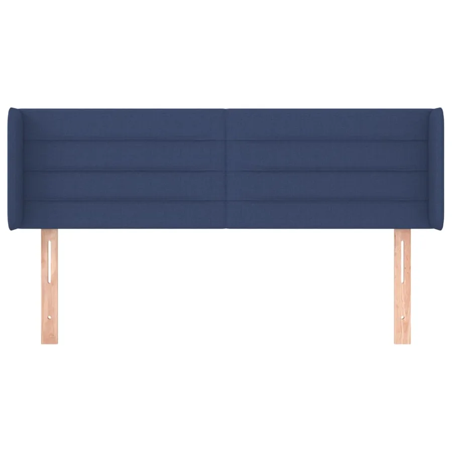 Tête de lit avec oreilles Bleu 147x16x78/88 cm Tissu - 3