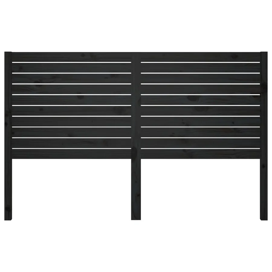 Tête de lit Noir 126x4x100 cm Bois massif de pin - 3