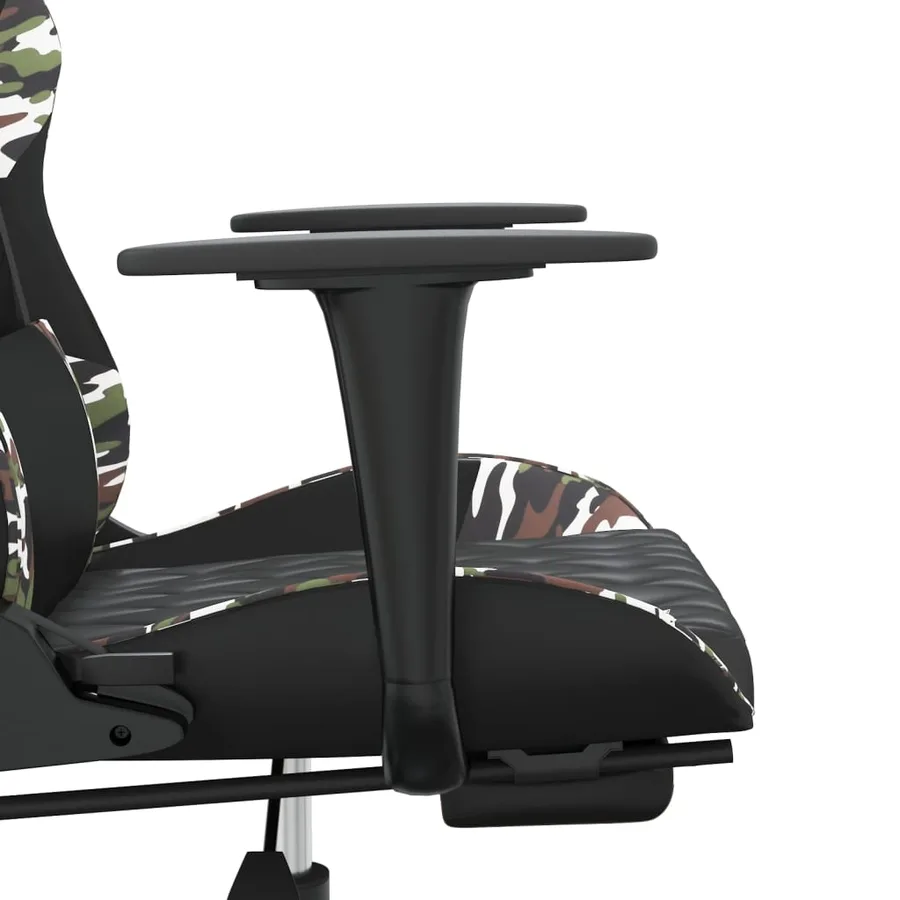 Chaise de jeu avec repose-pied Noir et camouflage Similicuir - 10