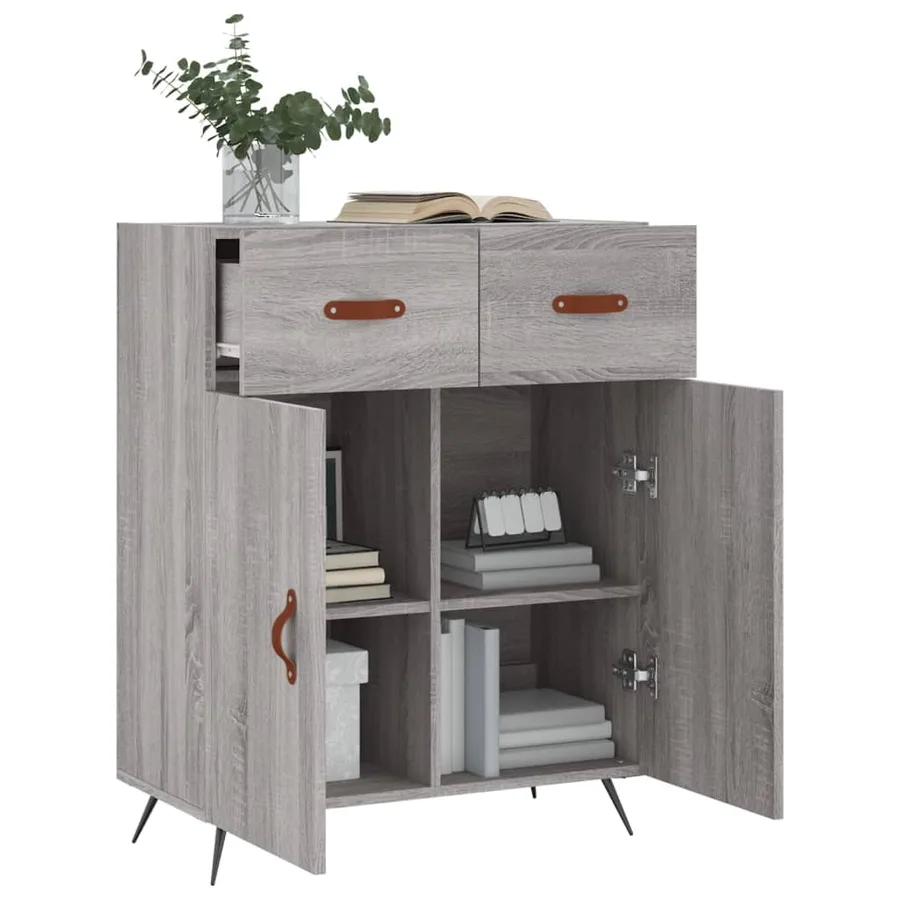 Buffet sonoma gris 69,5x34x90 cm bois d'ingénierie - 4