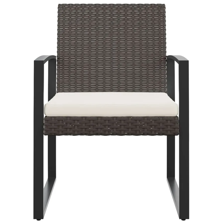 Chaises à manger de jardin lot de 2 noir rotin PP - 3