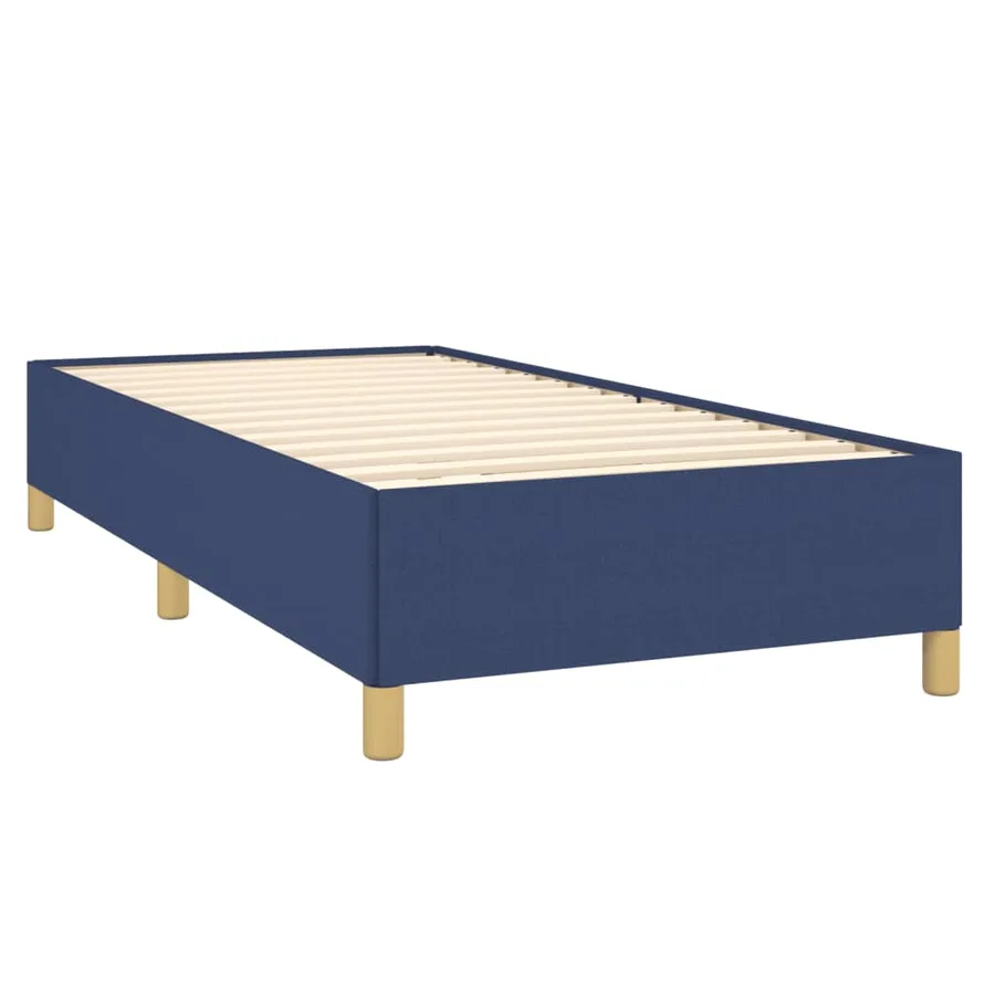 Cadre de lit sans matelas bleu 90x200 cm tissu - 4