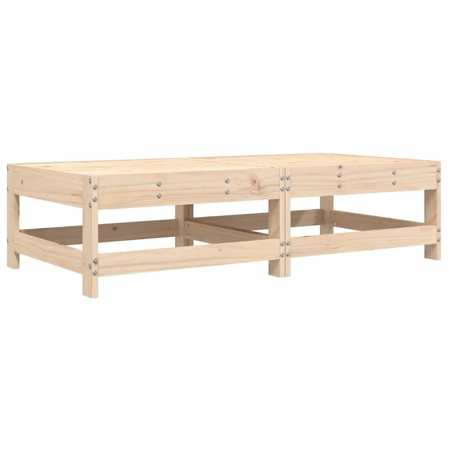 Repose-pieds de jardin avec coussins lot de 2 bois pin massif - 3