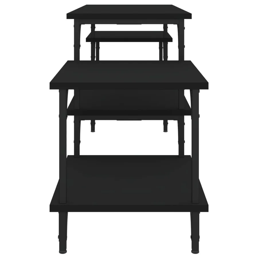 Meuble TV noir 157x35x52 cm bois d'ingénierie - 6