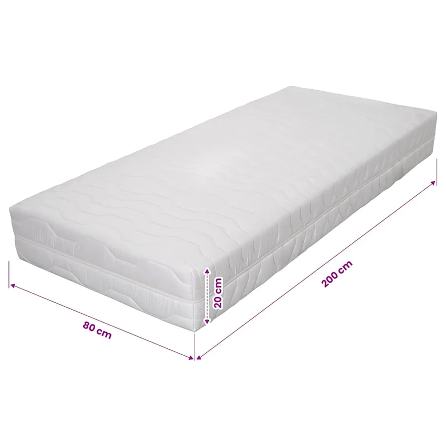 Matelas 80 x 200 cm 7 zones Ressort ensaché 20 cm H3 - 12