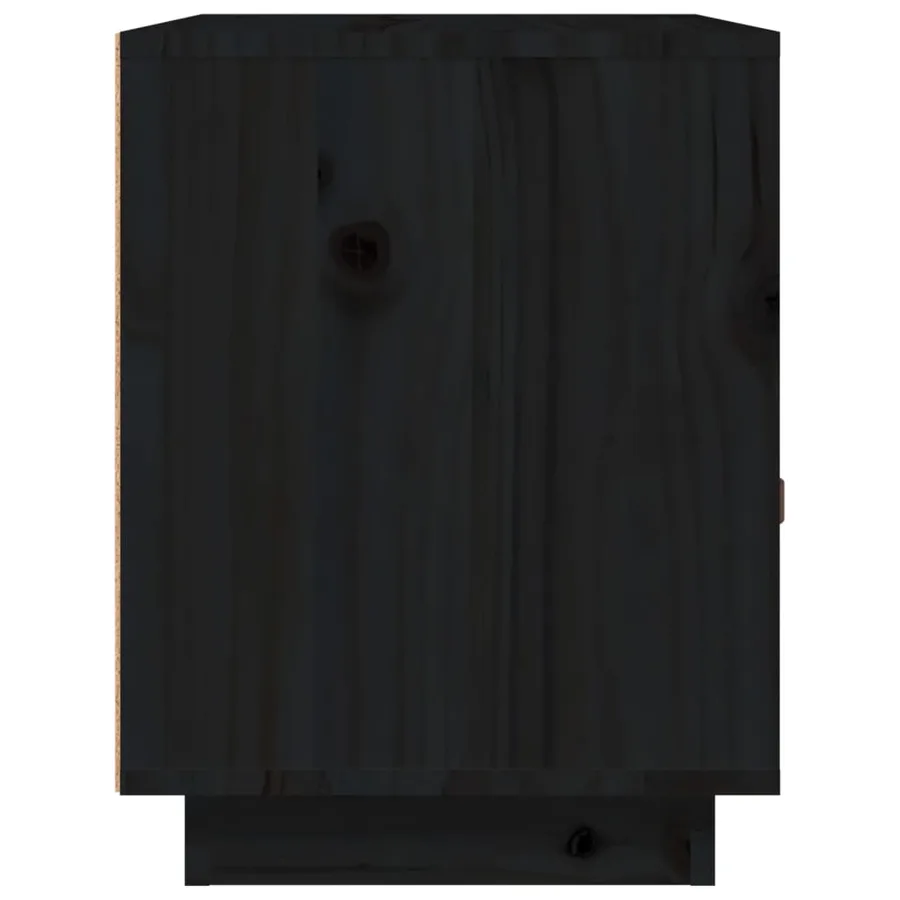 Tables de chevet 2 pcs Noir 40x34x45 cm Bois de pin massif - 8
