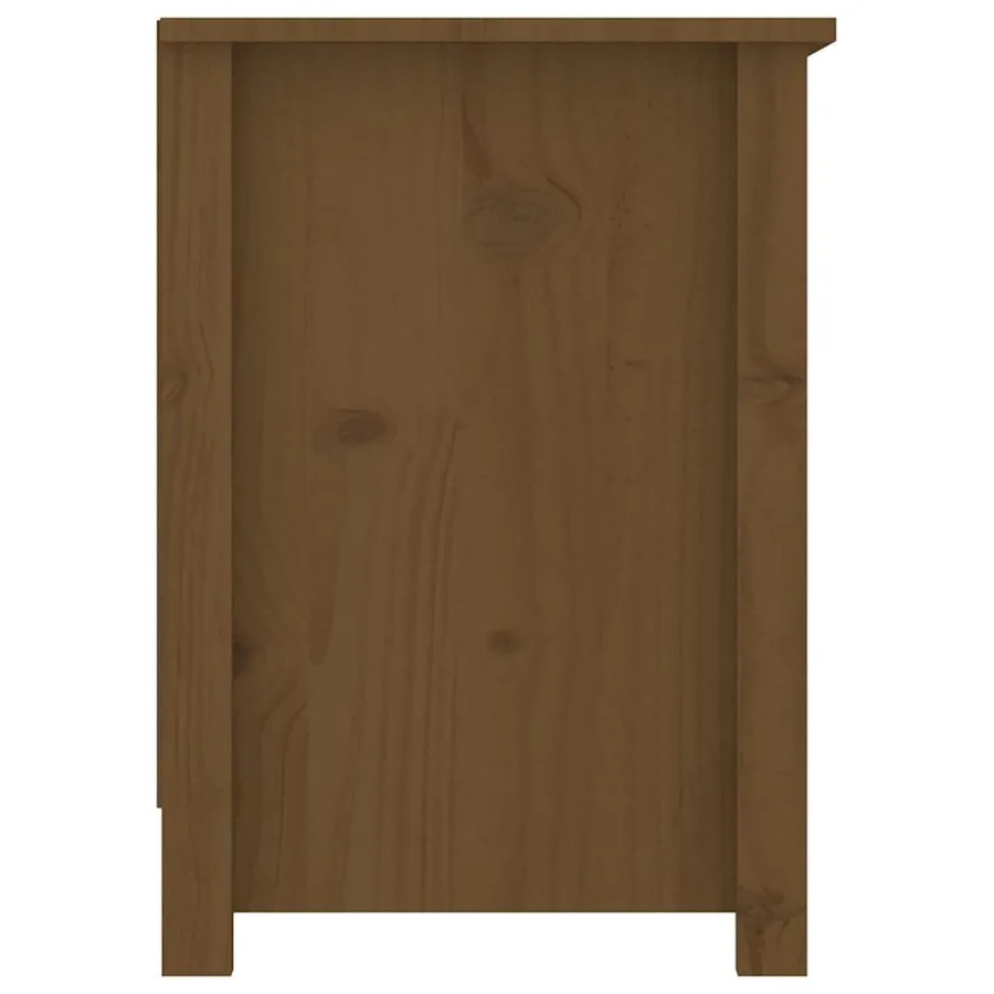 Meuble TV Marron miel 103x36,5x52 cm Bois de pin massif - 5