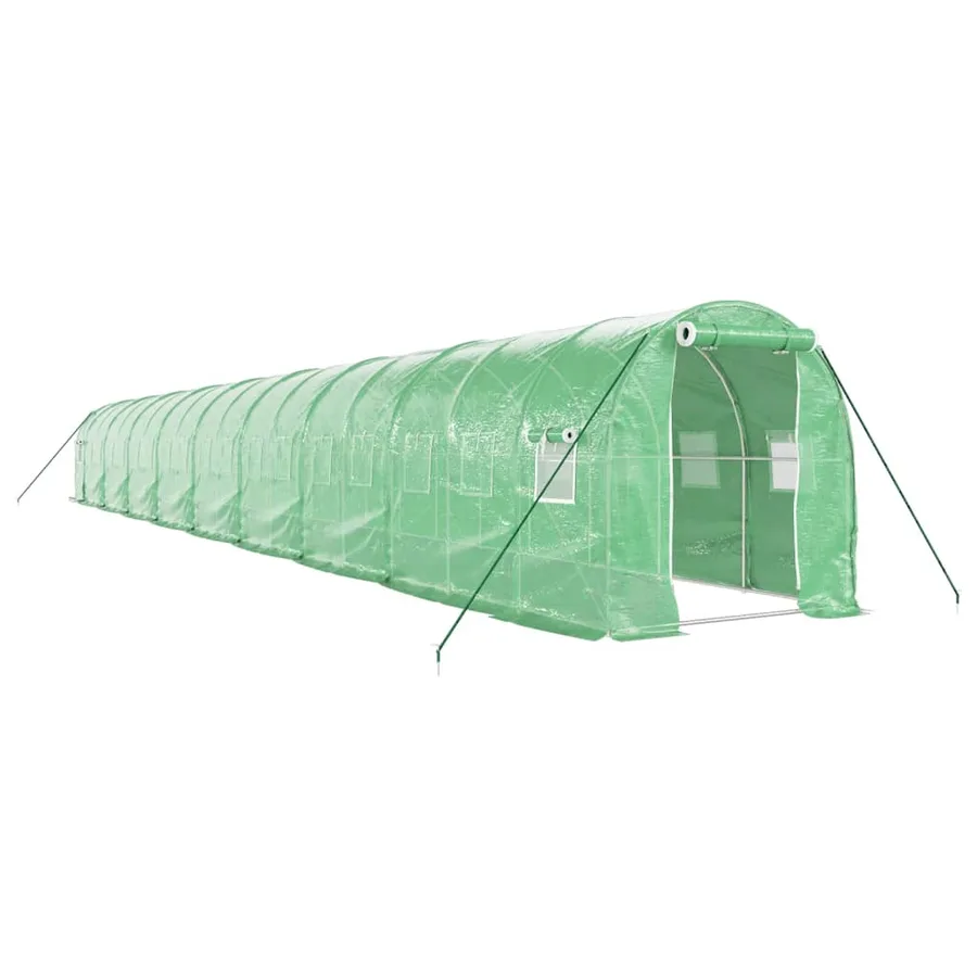 Serre avec cadre en acier vert 36 m² 18x2x2 m - 2