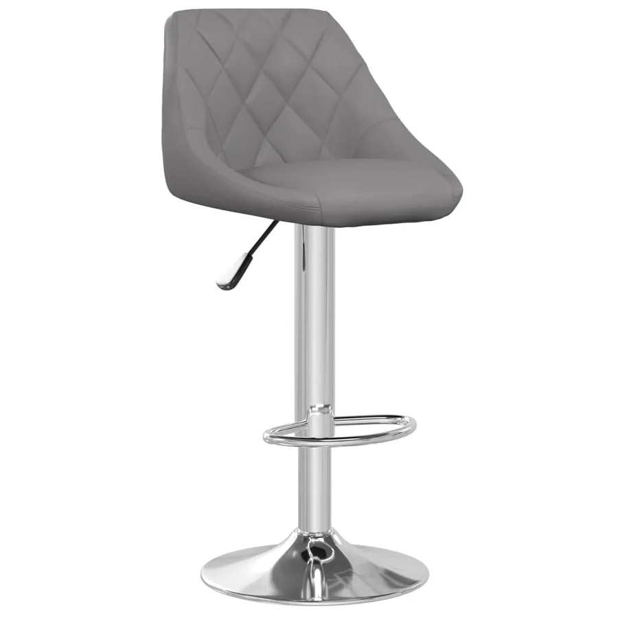 Tabourets de bar lot de 2 gris similicuir - 3