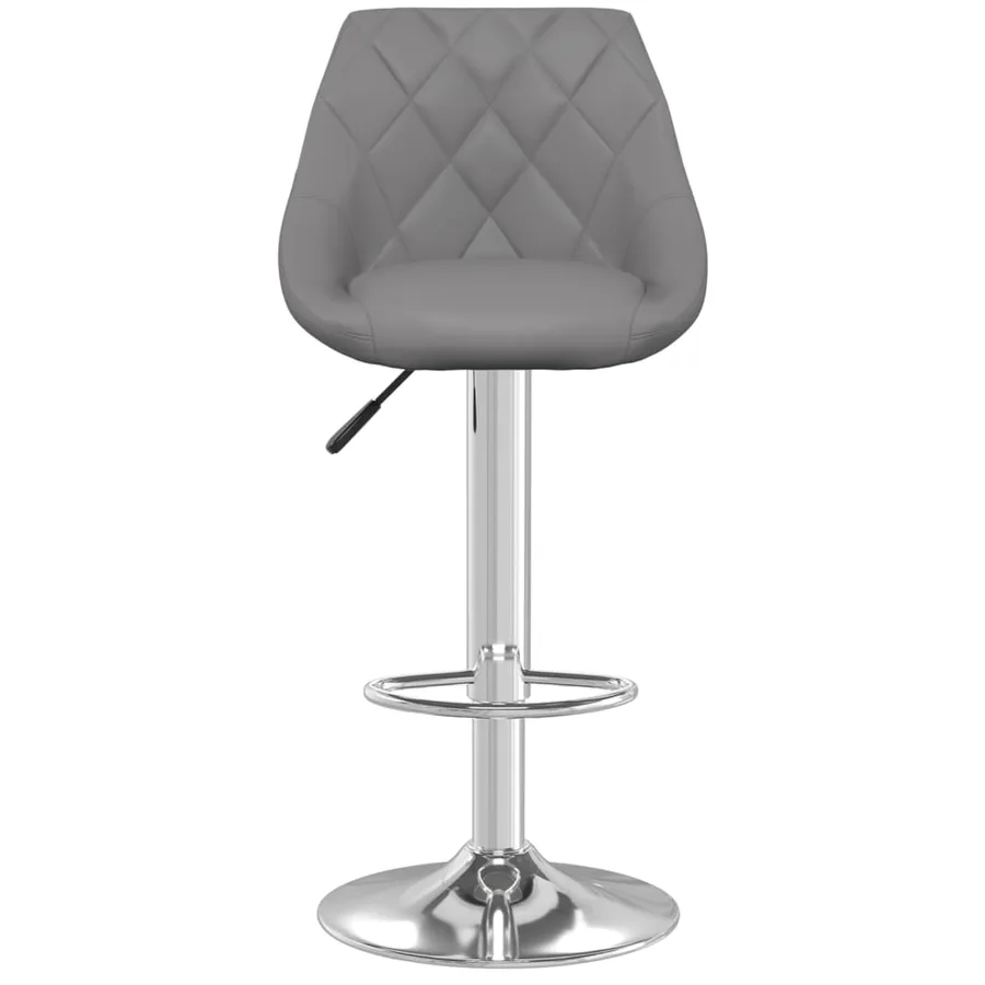 Tabourets de bar lot de 2 gris similicuir - 4