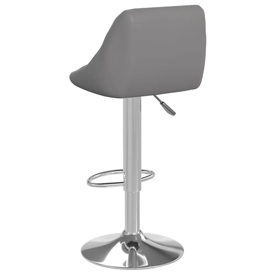 Tabourets de bar lot de 2 gris similicuir - 5
