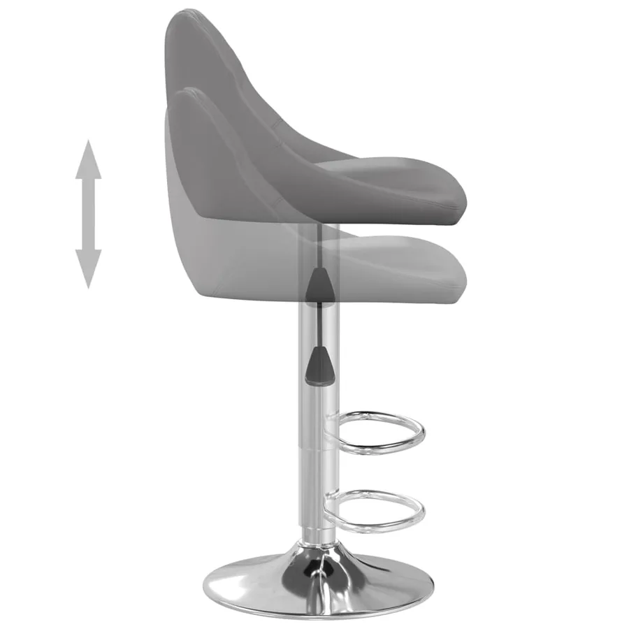 Tabourets de bar lot de 2 gris similicuir - 6