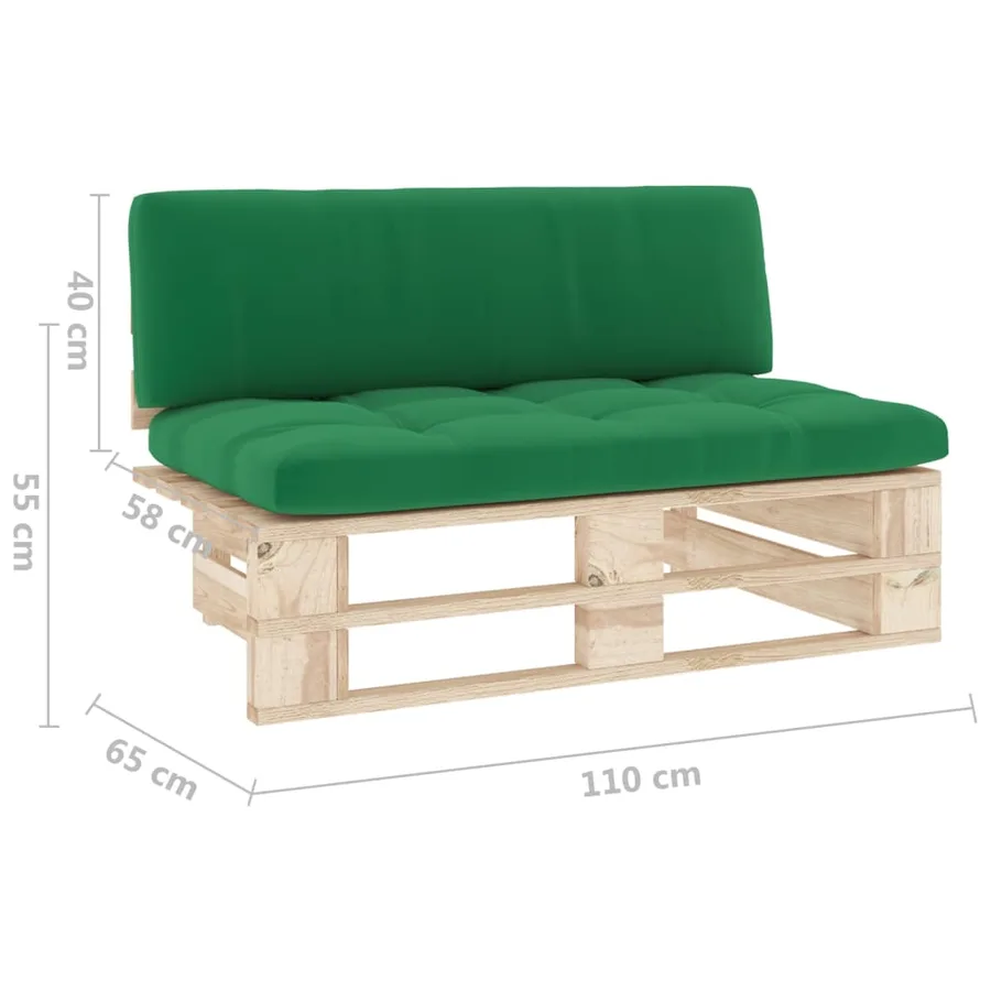 Canapé central palette de jardin bois de pin imprégné - 6