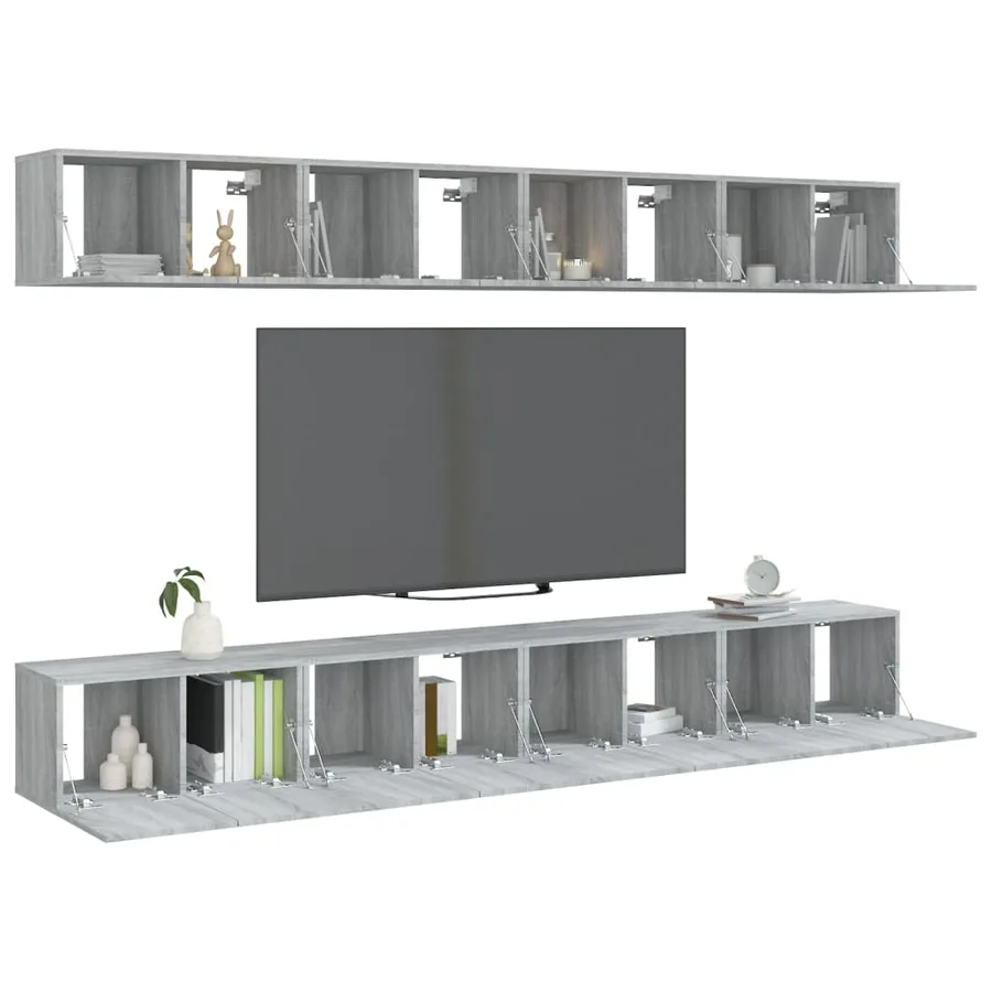 Meubles TV 8 pcs Sonoma gris 60x30x30 cm Bois d'ingénierie - 3