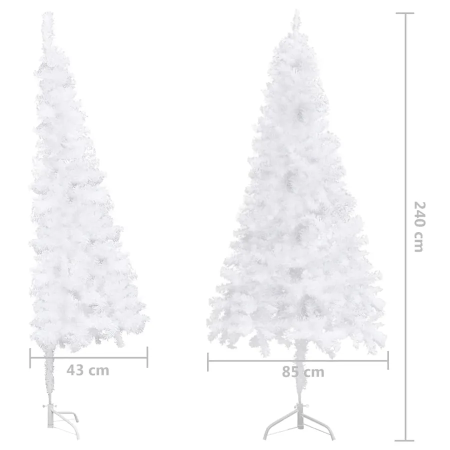 Sapin de Noël artificiel d'angle Blanc 240 cm PVC - 9