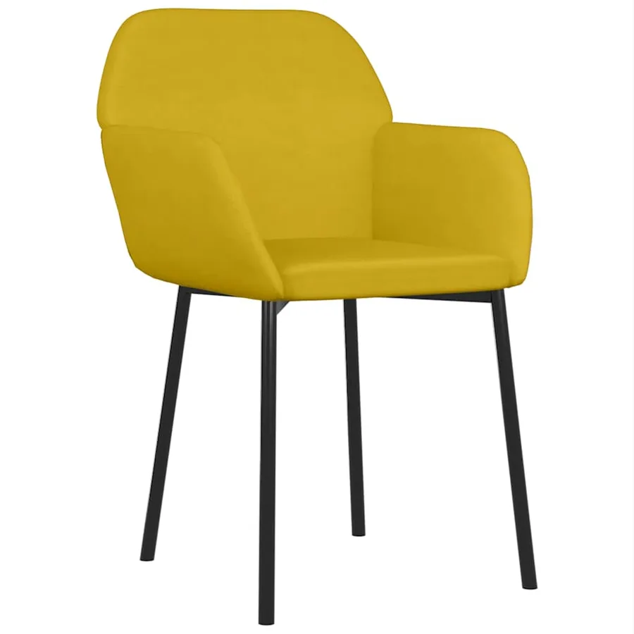 Chaises à manger lot de 2 Jaune Velours - 3