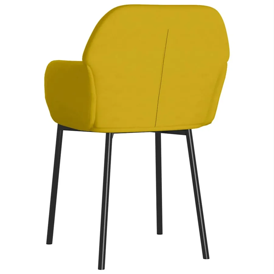 Chaises à manger lot de 2 Jaune Velours - 4