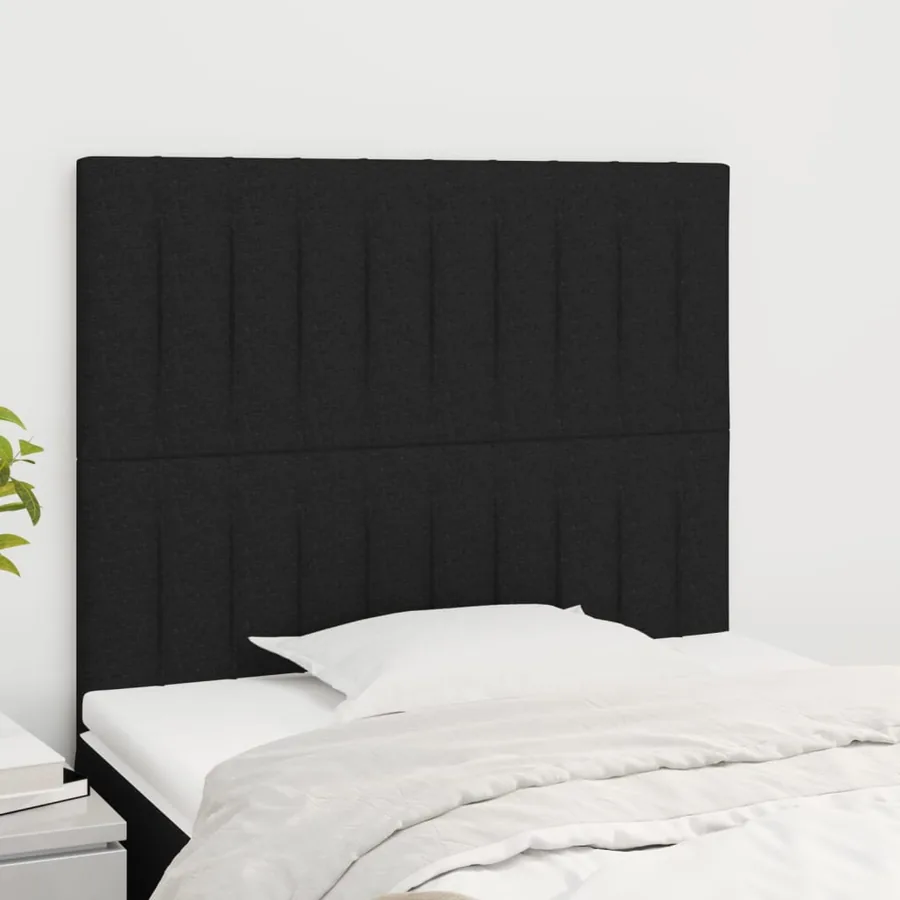 Tête de lit Noir 100x5x118/128 cm Tissu