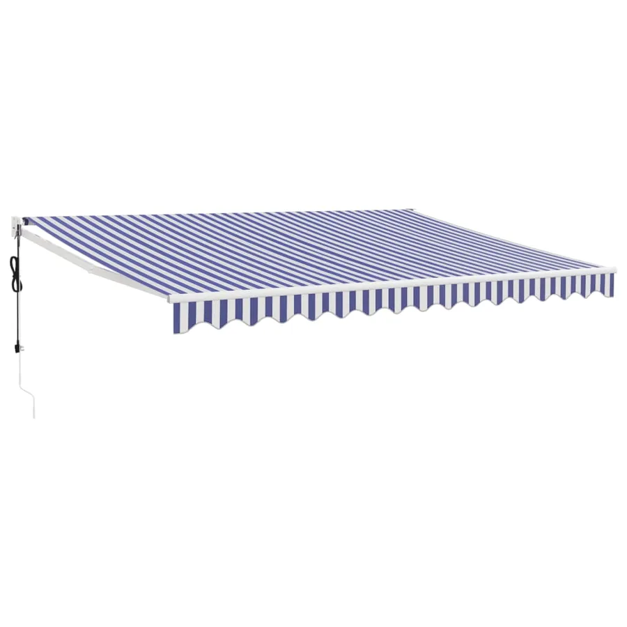 Auvent rétractable automatique bleu et blanc 4,5x3 m - 2