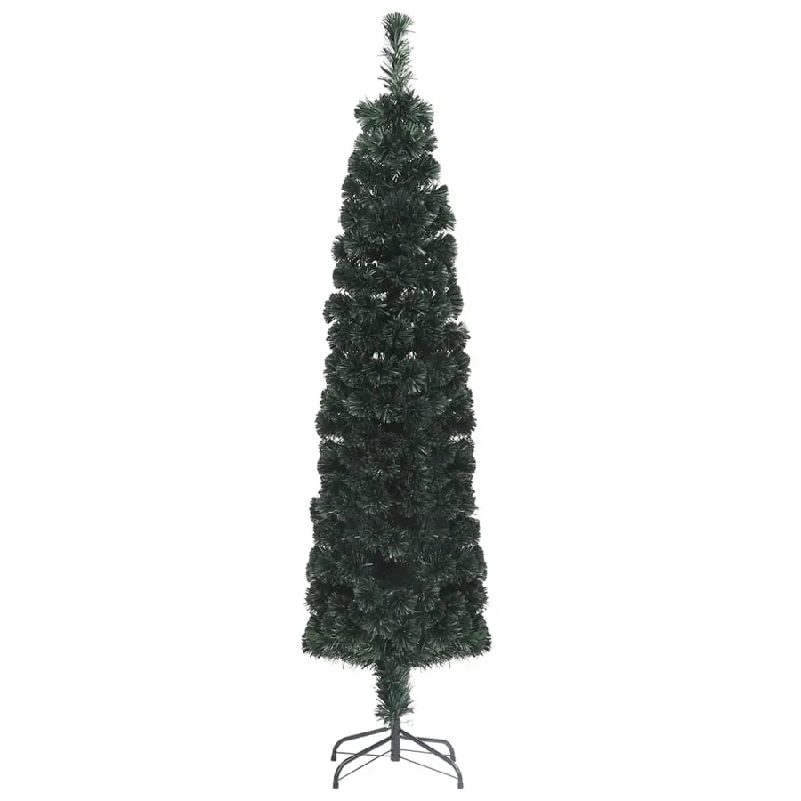 Arbre de Noël artificiel mince et support 240 cm fibre optique - 2