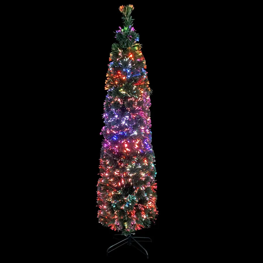 Arbre de Noël artificiel mince et support 240 cm fibre optique - 3